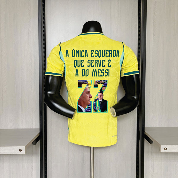 MODELO JOGADOR Brasil Nike I - 26/27 (Personalização Esp.: A ÚNICA ESQUERDA QUE SERVE É A DO MESSI)